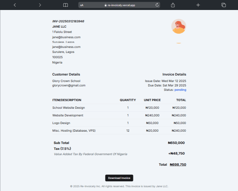 Invoice Management App screenshot 2