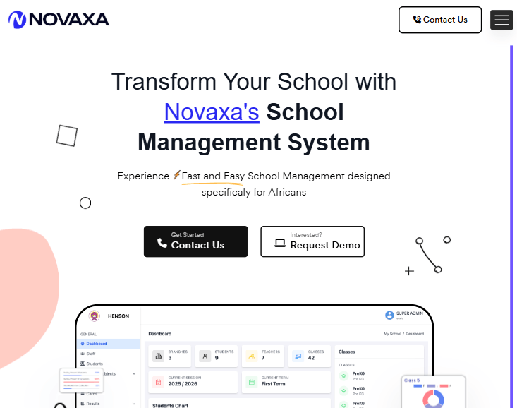 School Management System At Novaxa Technologies screenshot 1